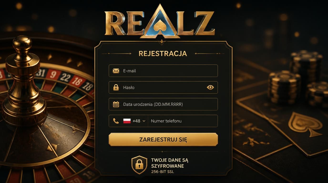 interfejs rejestracji konta kasyna z zabezpieczeniami SSL